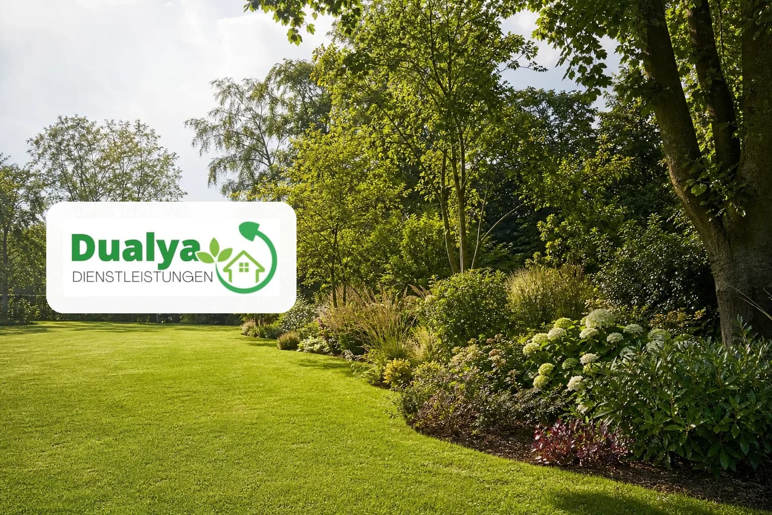 Logo von Dualya Dienstleistungen im Gartenmotiv